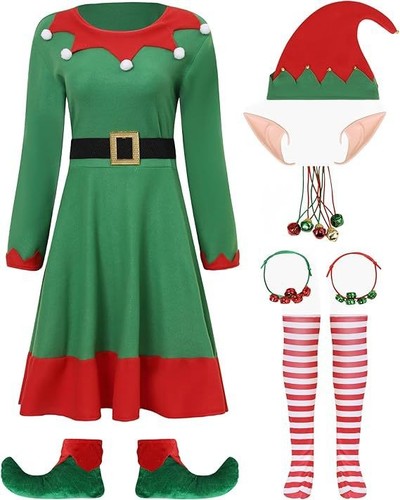 Donna elfo natale vestito - natale,